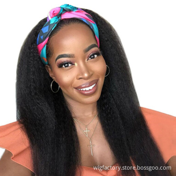 Factory wholesale kinky straight human hair wig, glueless cuticle aligned lace frontal wigs, 13x4 lace front wigs for woman